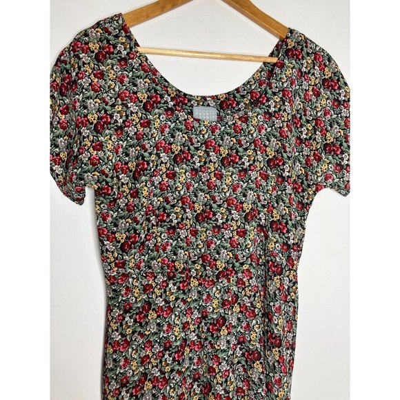 90's Rabbit Rabbit Rabbit Floral Women's Size 10 Made in USA Dress - Picture 2 of 10